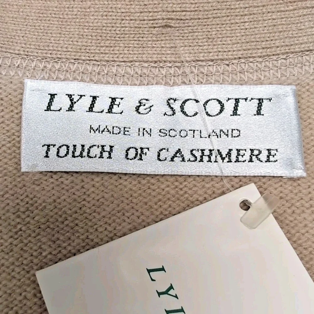 Vtg Lyle & Scott Scotland Touch of Cashmere Waistcoat Vest Mens M Parchment NWT